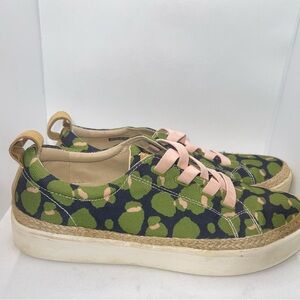 Green and Pink Camouflage Sneakers
